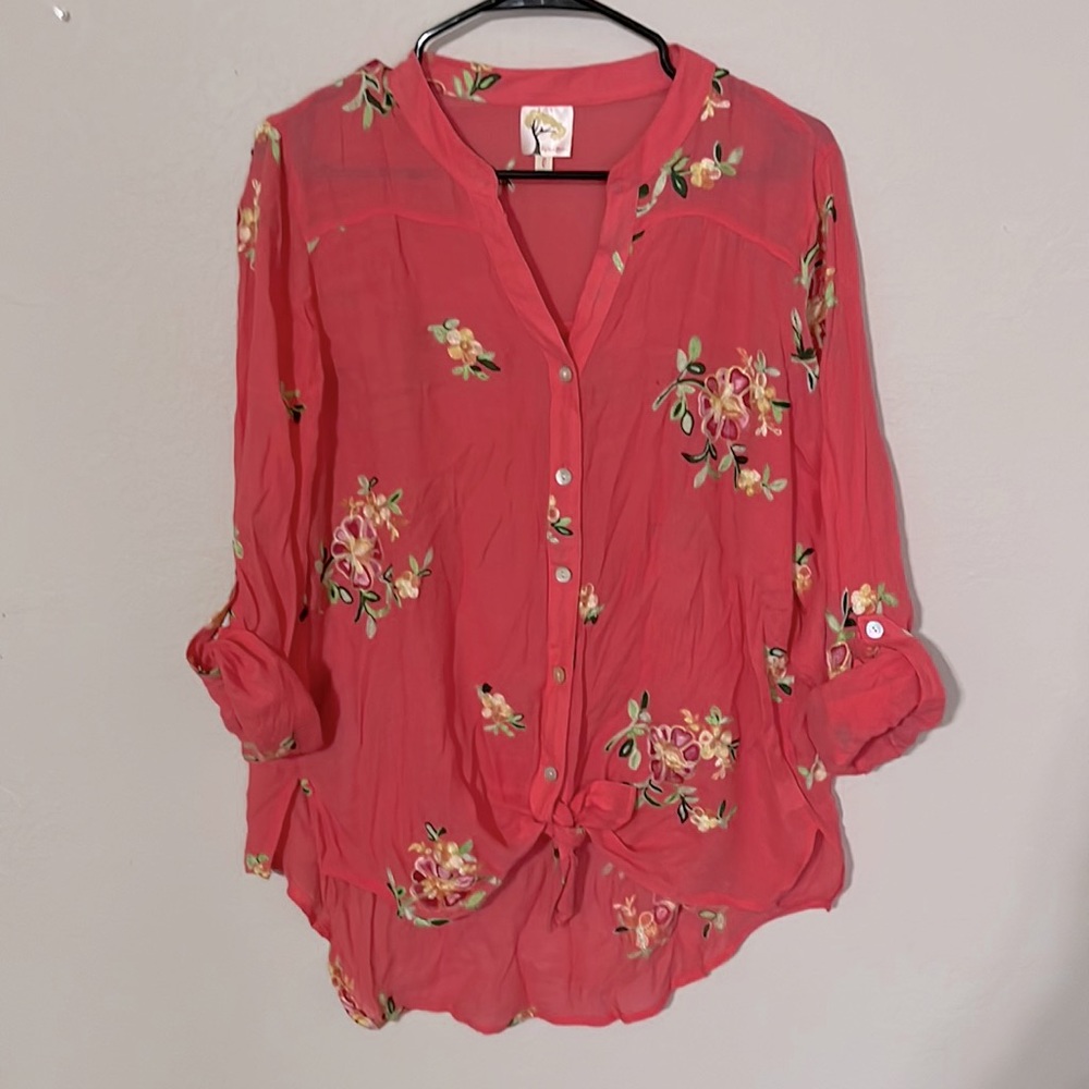 Fig & Flower Pink embroidered tunic